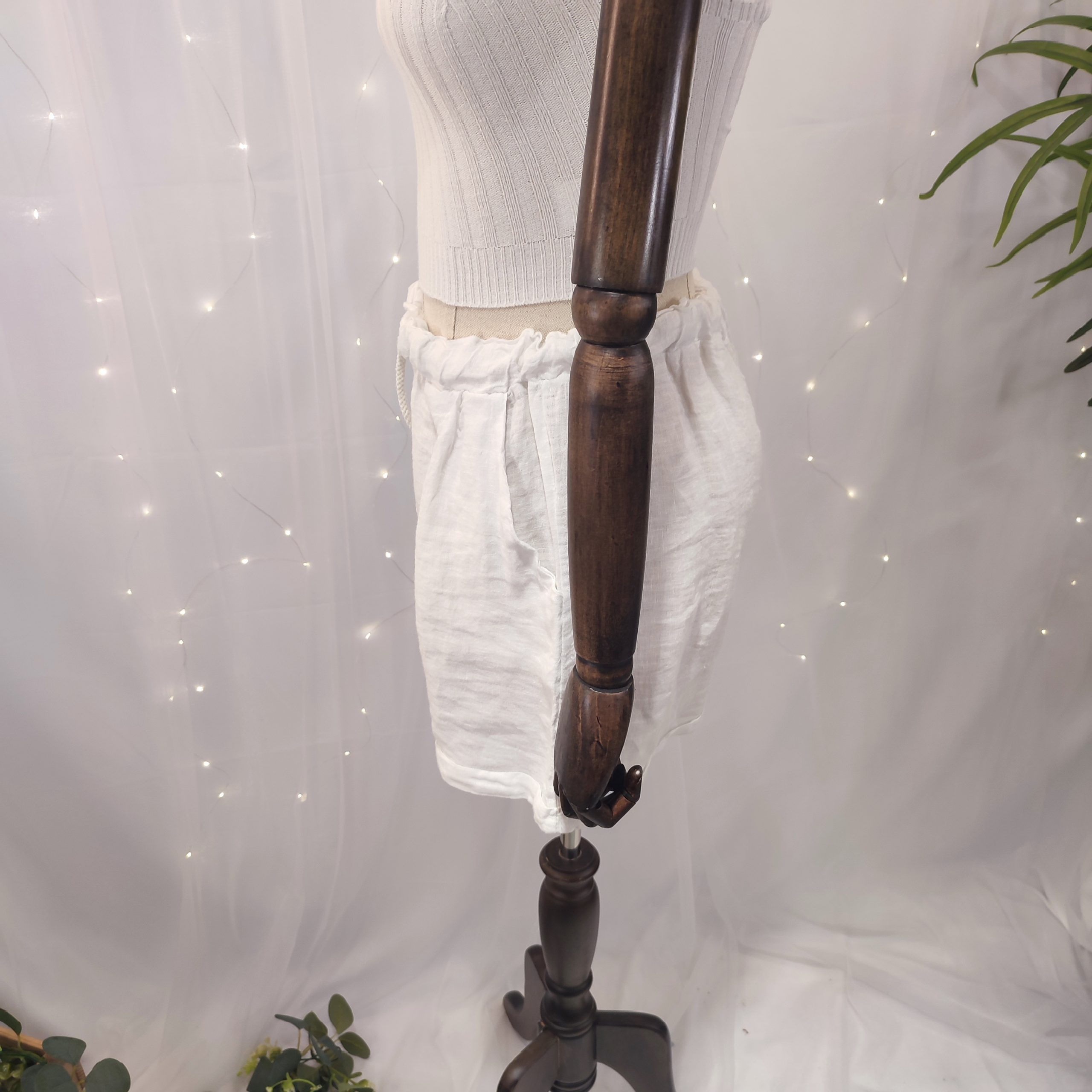 Short de lino con cintura elástica y cordón - Imagen 2